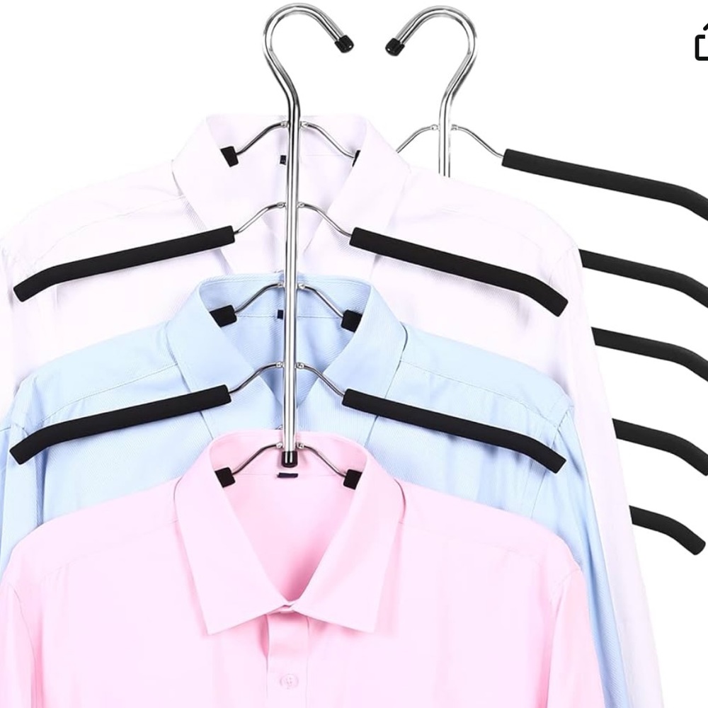 4 Pack 5 in 1 Metal Sweater Hangers, Black